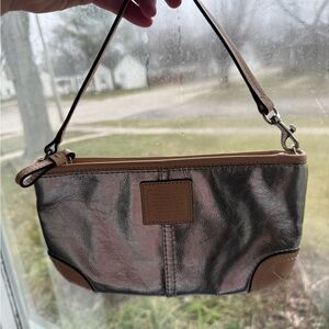 Coach Silver Wristlet/Shoulder Bag